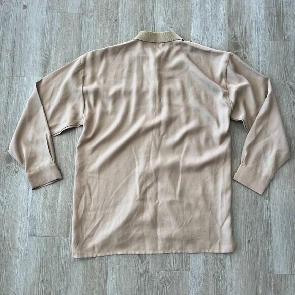 Mens Silversilk Luxe Cream/Tan Button Up - XL - Picture 5 of 6